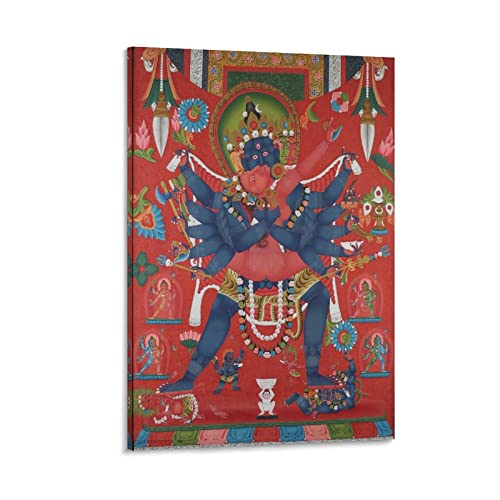 LIANGSHUANG Tibetisch-buddhistische Gottheit Chakrasamvara Poster Wandkunst Poster Scroll Leinwand Gemälde Bild Wohnzimmer Dekor Zuhause 40 x 60 cm von LIANGSHUANG