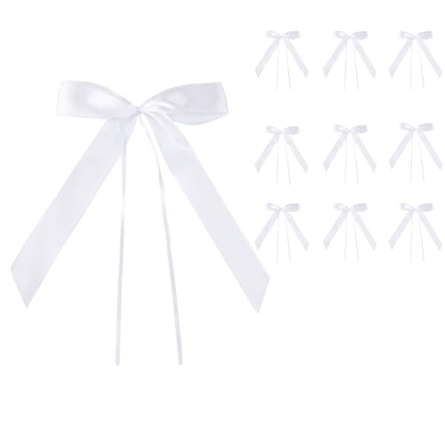 LIANRISES 10 Stück Autoschleifen Hochzeit Schleifen Dekorative Schleifen & Bänder Geschenk Schleifen Autoschmuck Hochzeit Hochzeit Autoschmuck Schleifen Auto Hochzeit Auto Hochzeitsschmuck Weiß von LIANRISES