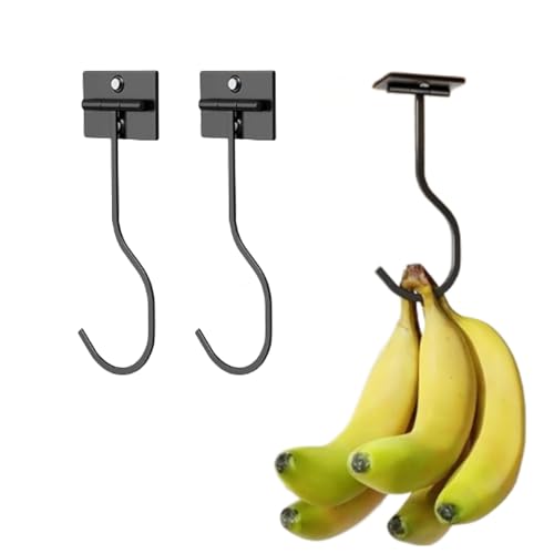 LIANRISES 2 Stück Bananenhaken, Bananenständer Halter, Unter Dem Schrank, Metall Selbstaubig, Faltbar, Frisch Gehalten, Mit Magneten Gefaltet, Wenn Nicht Verwendet LIANRISES 2 Stück Bananenhaken, Bananenständer Halter, Unter Dem Schrank, Metall Selbstaubig, Faltbar, Frisch Gehalten, Mit Magneten Gefaltet, Wenn Nicht Verwendet von LIANRISES
