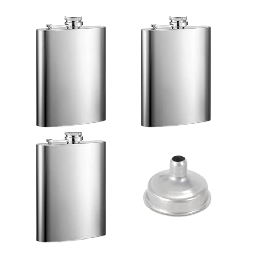 LIANRISES 3 Stück 196ml Flachmann Edelstahl Flachmann Frauen Männer und 1 Trichter Edelstahl für Bergsteigen Camping Grill Bars Partys LIANRISES 3 Stück 196ml Flachmann Edelstahl Flachmann Frauen Männer und 1 Trichter Edelstahl für Bergsteigen Camping Grill Bars Partys von LIANRISES