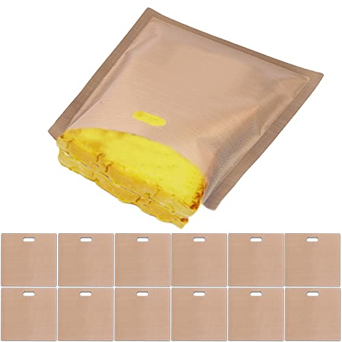 12 Stück Non-Stick Wiederverwendbare Toastabags für Toast Pizzastücke Käsesandwiches Snacks Chicken Nuggets. Teflon Toaster Beutel für Mikrowelle Grill Toaster. von LIANSUM