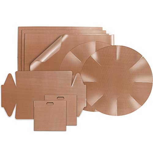 Dauerbackfolie für Backofen, backfolie wiederverwendbar,9er Set (4x eckig, 2x rund, 1xdauerbackfolie, 2x Toasttasche) Wiederverwendbares Backpapier, Hitzebeständig, dauerbackfolie für backblech von LIANSUM
