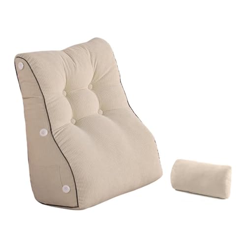 LIANTIAN Dekoratives Lesekissen, orthopädische Nackenstütze, passt Sich dem menschlichen Körperdesign an, abnehmbar und reinigbar, geeignet für zu Hause(beige,65 * 55 * 28cm) von LIANTIAN