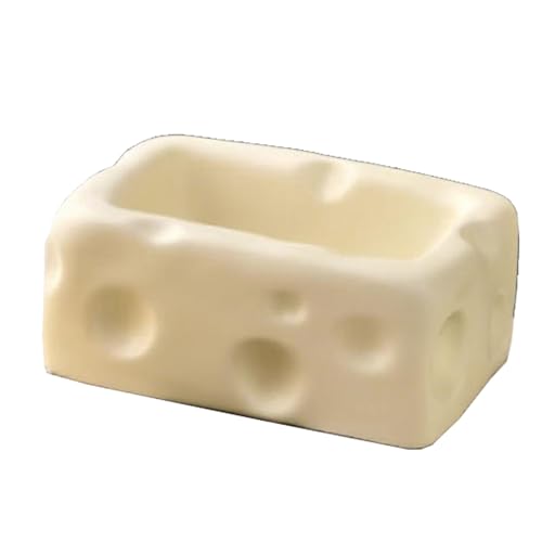 LIANTIAN Kreativer Käseaschenbecher, hochwertiger Keramikaschenbecher, stark dekorativ, leicht zu reinigen, für den Heimgebrauch geeignet(White,11.3 * 11.3 * 5CM) von LIANTIAN