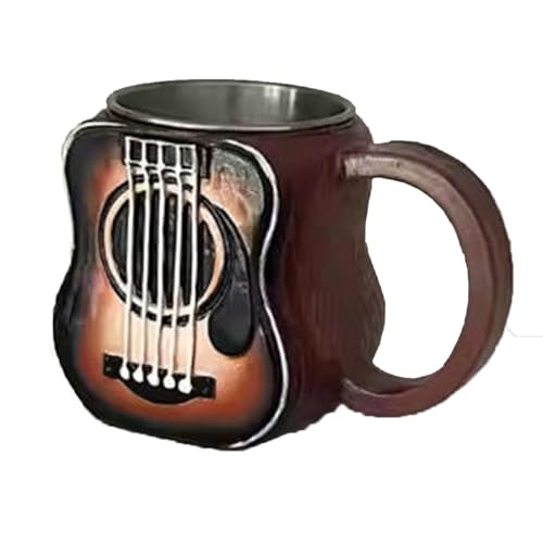 LIANTIAN Künstlerische Gitarren-Kaffeetasse, inspirierende Musiktasse, eine Sammlertasse mit hohem Zierwert, geeignet für die Innendekoration.(Guitar,10.5 * 10.5 * 12) von LIANTIAN