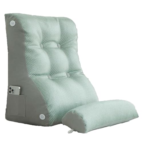 LIANTIAN Natürliches Rattan-Nachttischkissen, Rückenkissen für die Terrasse im Freien, Rattan-Material, Reduziert die Lendenwirbelbelastung, Geeignet für Familien(Green,45 * 55 * 26cm) von LIANTIAN