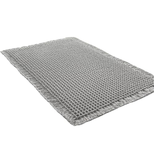 LIANTIAN Rutschfester Badezimmerteppich, Badematte mit Waffelmuster, hervorragender Sandabstreifeffekt, leicht zu reinigen, für den Heimgebrauch geeignet(Gray,61 * 92 * 0.5cm) von LIANTIAN