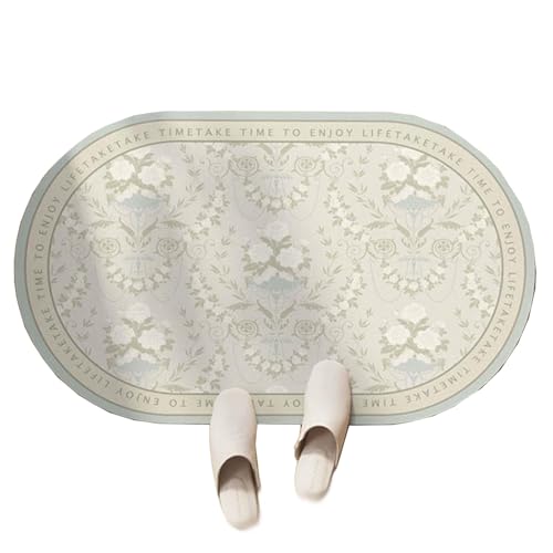 LIANTIAN Schnelltrocknende Badematte, Kieselgur-Fußmatte für das Badezimmer, fühlt Sich angenehm an, ist äußerst rutschfest, perfekt für den Heimgebrauch.(White,60 * 90 * 0.35cm) von LIANTIAN