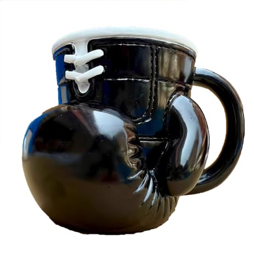 Neuartige Tasse mit Sportmotiv, Trinkgeschirr mit Boxmotiv, leicht zu reinigen, langlebig und bruchsicher, geeignet für die Inneneinrichtung(Black,12 * 10 * 10CM) von LIANTIAN