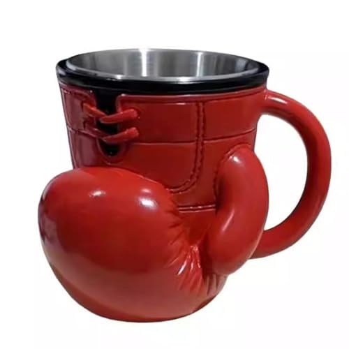 Neuartige Tasse mit Sportmotiv, Trinkgeschirr mit Boxmotiv, leicht zu reinigen, langlebig und bruchsicher, geeignet für die Inneneinrichtung(Red,12 * 10 * 10CM) von LIANTIAN