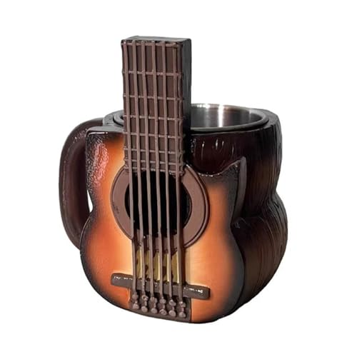 Tasse mit Gitarrenmotiv für den Schreibtisch, Kaffeetasse mit 3D-Gitarre, leicht zu reinigen, aus sicheren und ungiftigen Materialien hergestellt, geeignet für die Innendekoration.(Guitar2,10.5*10.5 von LIANTIAN