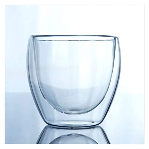 Weingläser Double-Layer-Cup 80ml / 150ml / 250ml / 350ml / 450ml Hoch Borosilikat-Glas-Schalen-Getränkeschalen-Glas Doppelwand 303 (Capacity : 150ml, Color : Cup) von LIANYG