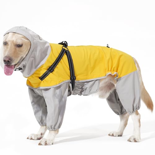 LIANZIMAU Regenmantel Hund Hunderegenmantel Wasserdicht mit Transparenter Kapuze - Reflektierender Hundemantel mit Beinen für Kleine Mittelgroße und Große Hunde Geschirr Regenjacke Hund Wasserdicht LIANZIMAU Regenmantel Hund Hunderegenmantel Wasserdicht mit Transparenter Kapuze - Reflektierender Hundemantel mit Beinen für Kleine Mittelgroße und Große Hunde Geschirr Regenjacke Hund Wasserdicht von LIANZIMAU