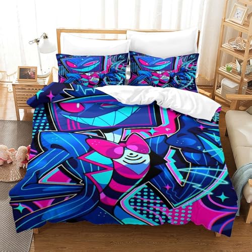LIAOHENKAN Hazbin Hotel 3D Gedruckter Comic Cartoon Für Kinder Mädchen Jungen Bettbezug Set Bettwäschegarnitur Und Kissenbezüge Reissverschluss Bettwäsche Weich Microfaser 3 Teilig Single(140x200cm) LIAOHENKAN Hazbin Hotel 3D Gedruckter Comic Cartoon Für Kinder Mädchen Jungen Bettbezug Set Bettwäschegarnitur Und Kissenbezüge Reissverschluss Bettwäsche Weich Microfaser 3 Teilig Single(140x200cm) von LIAOHENKAN