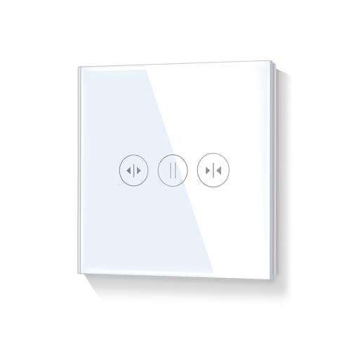 LIAONFOY WIFI WLAN Kontrolliert Vorhangschalter Unterputz Intelligent Berühren Schalter Fernbedienung mit SmartLife Kompatibel mit Alexa Google Home 90-250V 2.4GHz Neutraldraht Erforderlich von LIAONFOY