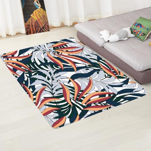 LIAZLIUT Teppiche Künstlerische Traditionelle Einzigartige Teppiche Blätter Kurzflor-Teppich 3D-Gedruckte Weiche Moderne Plüschteppiche (100 X 140 cm) von LIAZLIUT