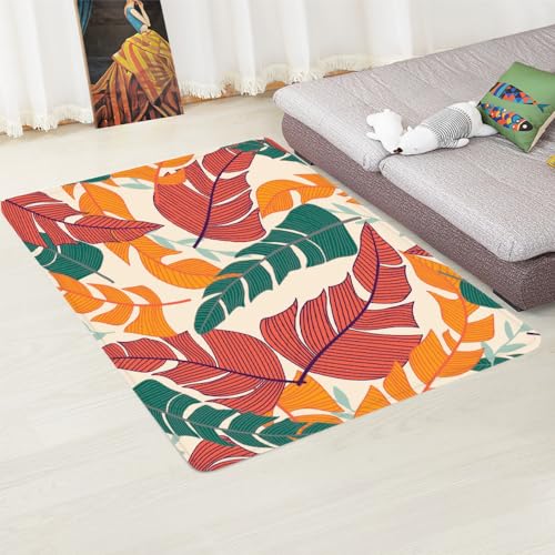 LIAZLIUT Teppiche Wohnzimmerteppich Blatt Soft Touch Moderne Teppiche Bereich Teppich Mädchenschlafzimmer Teppiche 3D-Gedruckt (120 X 160 cm) von LIAZLIUT