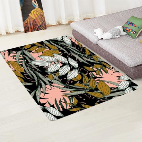 LIAZLIUT Teppiche Wohnzimmerteppich Blatt Soft Touch Moderne Teppiche Bereich Teppich Mädchenschlafzimmer Teppiche 3D-Gedruckt (120 X 160 cm) von LIAZLIUT