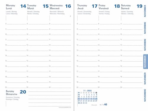 Quo Vadis – Nachfüllpack – recycelt – Schülerkalender – Wochenkalender – mehrsprachige Edition – 12 x 17 cm – Farbe: – 13 Monate August – Jahr 2023 – 2024 von QUO VADIS
