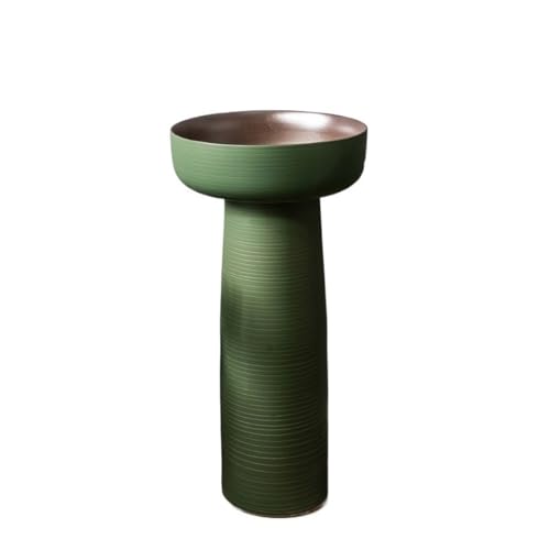 Badezimmerwaschbecken Keramik-Standwaschbecken mit Wasserhahn und Ablaufgarnitur, bodenstehendes Waschbecken for den Außenbereich Badezimmer-Sockelwaschbecken(Green) von LIBANGRONG-888