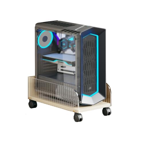 CPU-Ständer PC-Tower-Ständer, Acryl-CPU-Ständer unter dem Schreibtisch mit rollenden Lenkrollen, PC-Ständer for den Boden, CPU-Ständer, passend for die meisten Gaming-PCs Computer-Mid-Tower-Gehäuse(We von LIBANGRONG-888