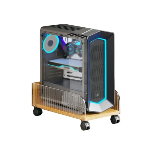 CPU-Ständer PC-Tower-Ständer, Acryl-CPU-Ständer unter dem Schreibtisch mit rollenden Lenkrollen, PC-Ständer for den Boden, CPU-Ständer, passend for die meisten Gaming-PCs Computer-Mid-Tower-Gehäuse(Na von LIBANGRONG-888