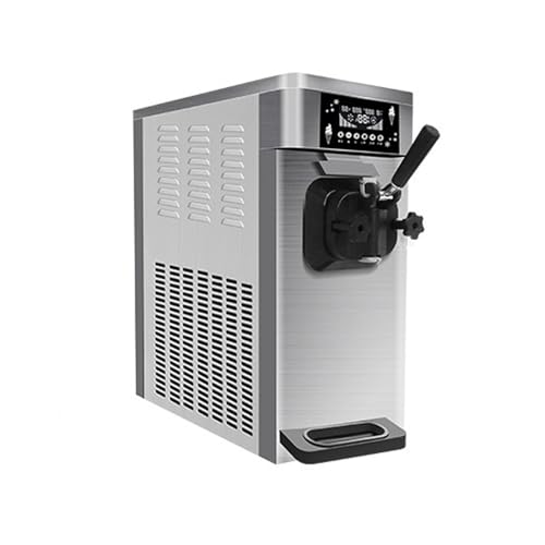 Eismaschine Kommerzielle Desktop-Eismaschine mit Kegel, vollautomatische Einkopf-Softeismaschine Maschine für gefrorenen Joghurt (Color : A) von LIBANGRONG-888