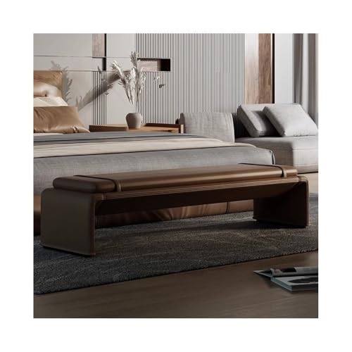 Fensterbank Italienischer minimalistischer Nachttischhocker, leichter, luxuriöser, moderner Hocker zur Aufbewahrung von Kleidung im Schlafzimmer, High-End-Sofa, lange Bank Bettbänke(Coffee) von LIBANGRONG-888