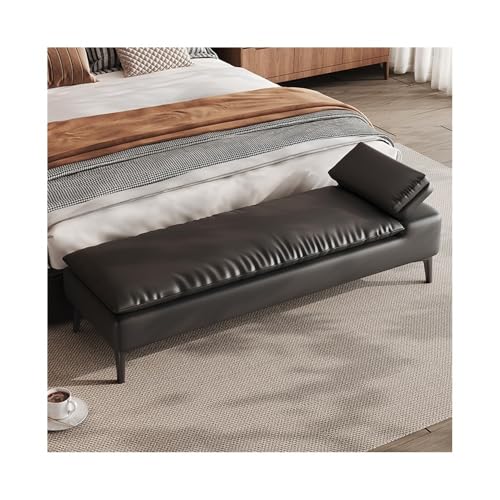 LIBANGRONG-888 Fensterbank Schlafzimmer Nachttisch Hocker High-End Couch Kleiderbank Lange Bank Garderobe Sofa Wohnzimmer Bettbänke(Schwarz) von LIBANGRONG-888
