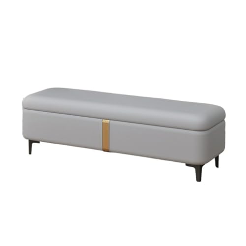 LIBANGRONG-888 Fensterbank Schuhwechselbank, leichte Luxus-Stauraumbank, Lange Sofabank, rechteckiger Hocker am Bettende, Stauraumbank Bettbänke(Light Gray) von LIBANGRONG-888
