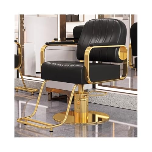 LIBANGRONG-888 Friseurstuhl Salonstuhl Exklusive Friseurstühle for Friseursalons, Friseurstühle, Pflegestühle, drehbare und verstellbare Salonstühle Rollhocker(Gold) von LIBANGRONG-888