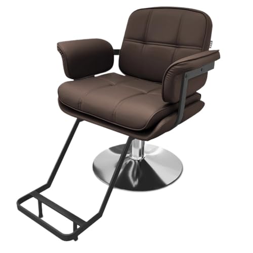 LIBANGRONG-888 Friseurstuhl Salonstuhl Exklusive verstellbare Friseurstühle for Friseursalons, Friseur- und Haarschneidestühle, Stühle for Heißfärben Rollhocker(Bruin) von LIBANGRONG-888