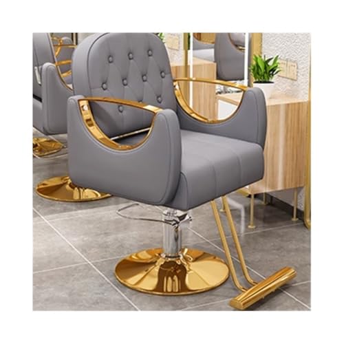 LIBANGRONG-888 Friseurstuhl Salonstuhl Friseurstühle speziell for Friseursalons, Friseurstühle for Schneiden, Anheben, Absenken und Drehen Rollhocker(Grigio) von LIBANGRONG-888
