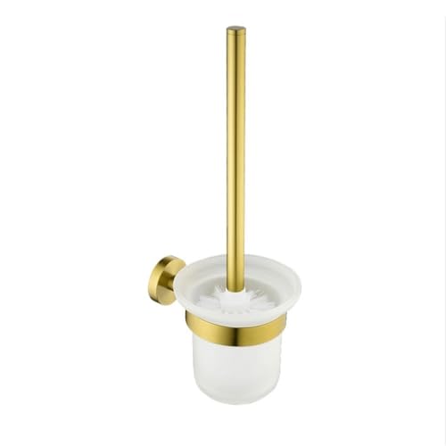 LIBANGRONG-888 Klobürste An der Wand montierte Borstenbürste aus Kunststoff, Toilettenbürsten mit Edelstahlhalter-Set, for das Badezimmer auf dem Boden Kreatives WC-Bürstenset(Gold) von LIBANGRONG-888