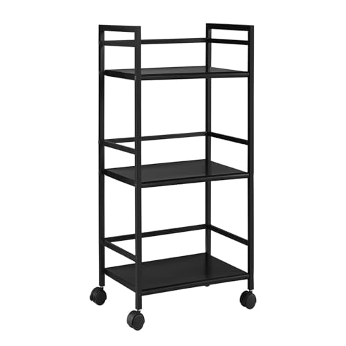 LIBANGRONG-888 Küchenregal Rollwagen aus Metall mit 3 Ablagen, Küchenwagen, Teewagen, Rollwagen, Schwarz Küchenregal stehend LIBANGRONG-888 Küchenregal Rollwagen aus Metall mit 3 Ablagen, Küchenwagen, Teewagen, Rollwagen, Schwarz Küchenregal stehend von LIBANGRONG-888