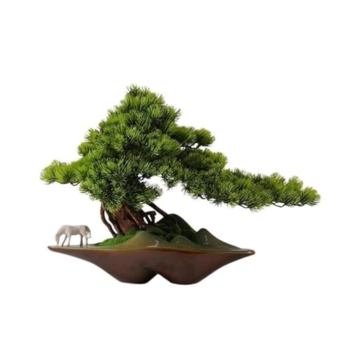 LIBANGRONG-888 Künstliche Pflanzen Simulation Willkommen Kiefer Wigwam Dekorative Ornamente Wohnzimmer Eingang Desktop Home Office Tee Zimmer Bonsai Kunstpflanze von LIBANGRONG-888