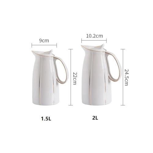 LIBANGRONG-888 Teeservice 1,5 l / 2 Keramik-Wasserkrüge, Kaltwasserkessel mit Griff, große Kapazität, Haushaltsgeschirr, Wasser- und Kaltgetränkekrug Teekannenset(Mittel) von LIBANGRONG-888