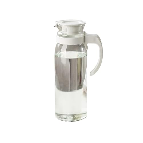 LIBANGRONG-888 Teeservice 1400ml Glaswasserkessel Große Kapazität Mit Deckel Und Griff Saft Tee Milch Krug Distributeur Getränkespender Topf Teekannenset(Weiß) von LIBANGRONG-888