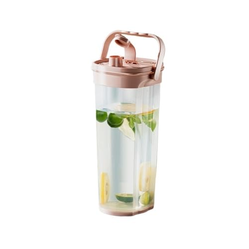LIBANGRONG-888 Teeservice 2200ml Kühlschrank Kaltkrug Hochtemperaturbeständiger Kunststoff Wasserkocher Haushaltsgroße Kapazität Teekannenset(Pink) von LIBANGRONG-888