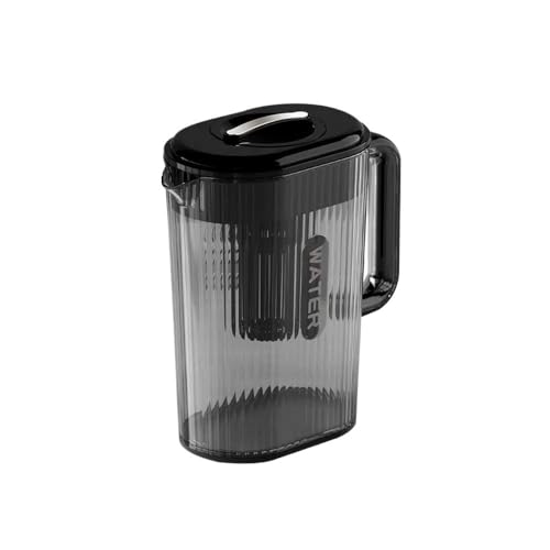 LIBANGRONG-888 Teeservice Großer Wasserkrug mit Deckel und Ausgießer Getränkeflasche Kunststoffbehälter for kalten Tee Krug Kühlschrank Wasserkocher for Eisgetränke Teekannenset(Schwarz) von LIBANGRONG-888
