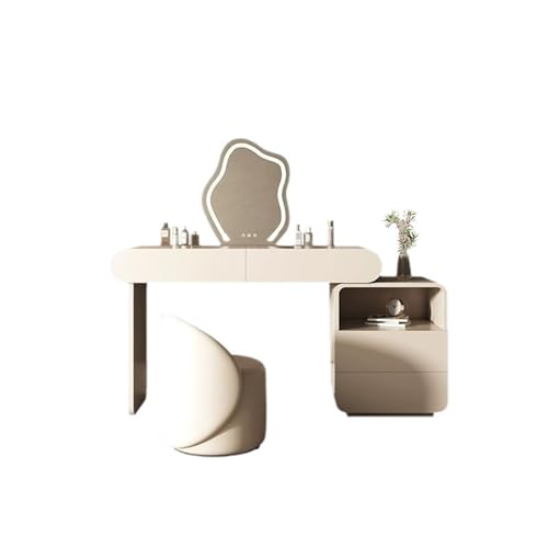 Schminktisch Weißer Schminktisch mit 4 Schubladen, Schminkspiegel und Hocker, Home-Office-Schreibtisch, moderner Schminktisch, Konsolentisch im Eingangsbereich, Sofatisch Vanity Table Set ( Color : Wh von LIBANGRONG-888