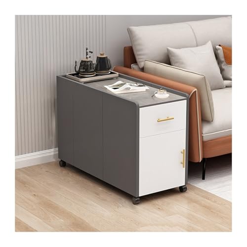 Sofatisch, Konsolentisch, Buffetschrank Haushalts-Wohnzimmer-Sofa-Sideboard, einfacher moderner kleiner Couchtisch, abnehmbarer Beistelltischschrank, leichter Luxus-Beistelltisch(Grigio,90x40x65cm) von LIBANGRONG-888