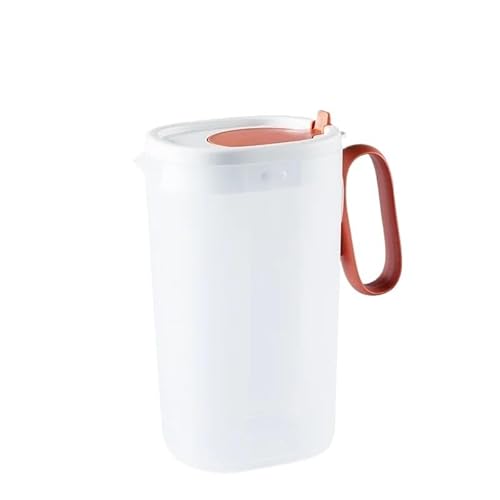 Teeservice 1,55 l Wasserkrug, Limonadenbehälter, Saftkessel, großer Kunststoffkrug for Kaltgetränke, for Eistee, Limonade, Saft, Milch und mehr Teekannenset(Red) von LIBANGRONG-888