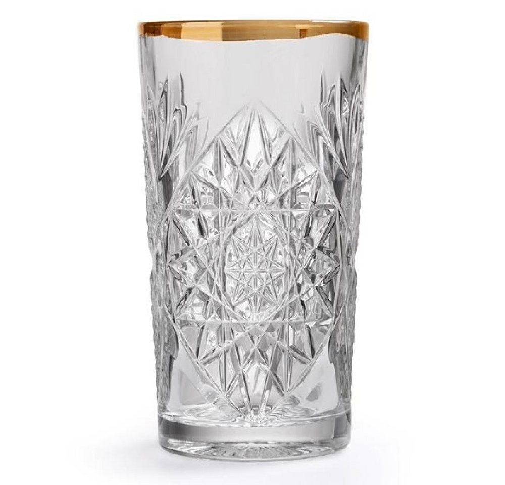 LIBBEY Cocktailglas Longdrinkglas Hobstar wellenförmiger Goldrand von LIBBEY