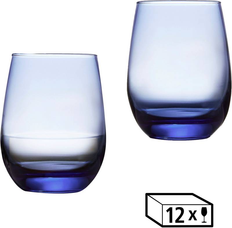 LIBBEY Gläser-Set Libbey Weinglas, 12er Set -STEMLESS-, Glas, 451 ml, hochwertig verarbeitet, im modernen Design von LIBBEY