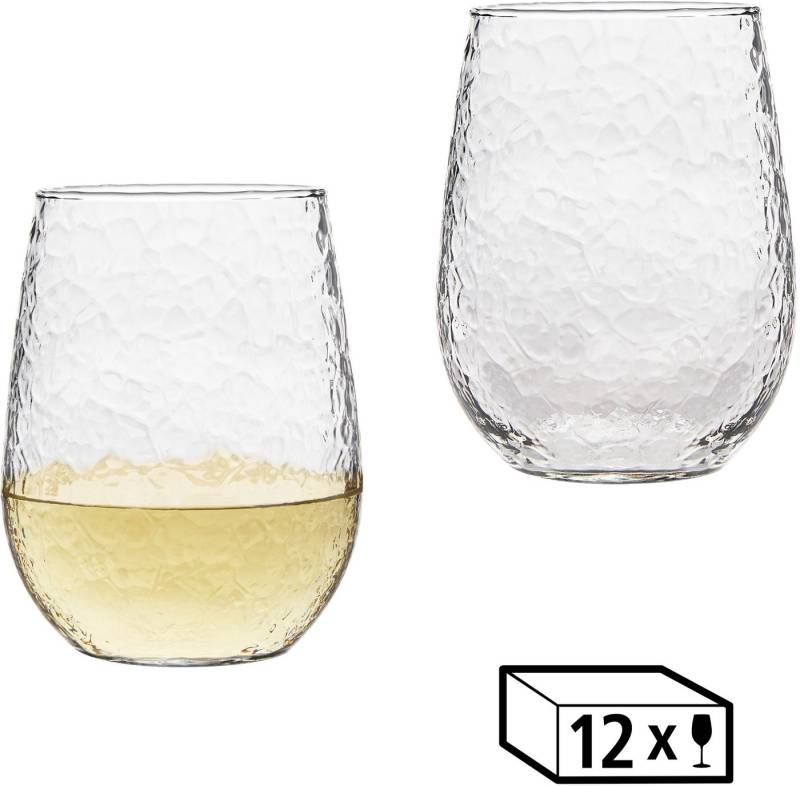 LIBBEY Gläser-Set Libbey Weinglas 12er Set -STEMLESS-, Glas, 503 ml, hochwertig verarbeitet, im modernen Design von LIBBEY