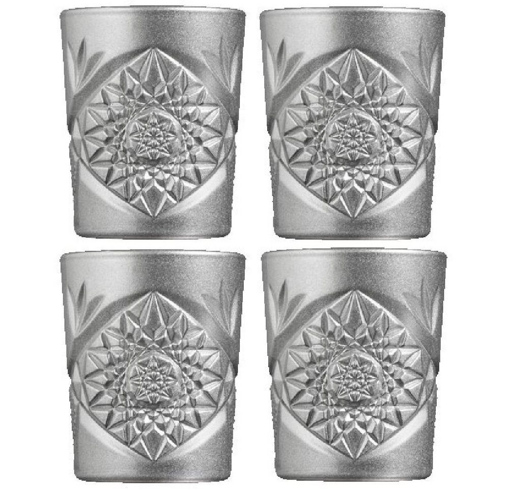 LIBBEY Schnapsglas Whiskygläser Hobstar Silber (4-teilig) von LIBBEY