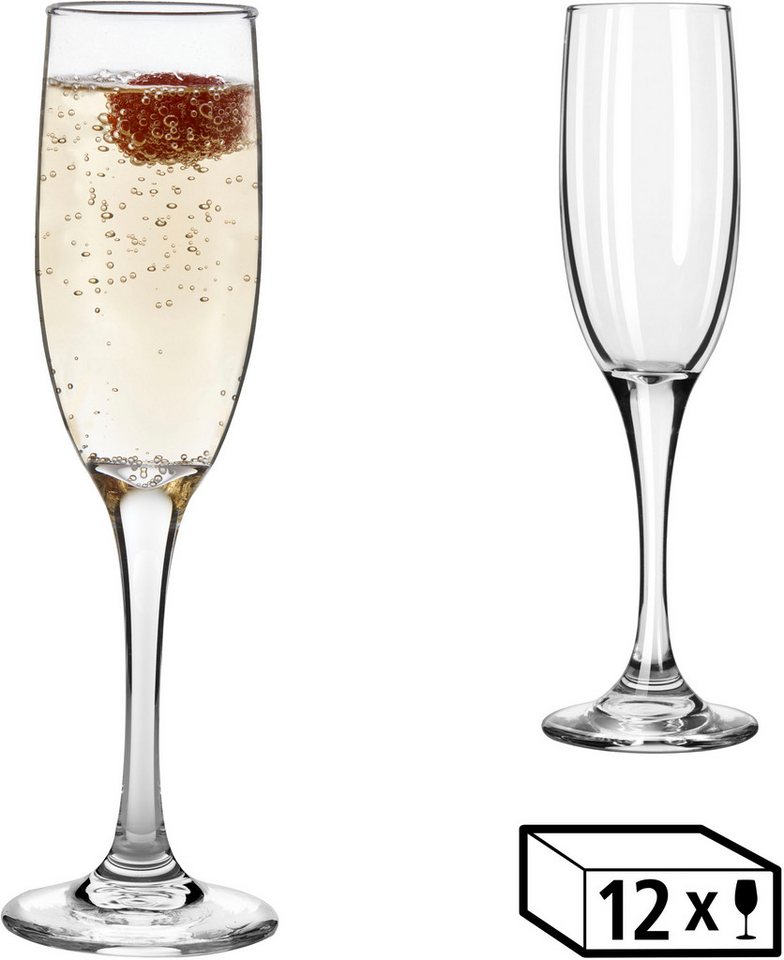 LIBBEY Sektglas Libbey 12er Set -EMBASSY-, Glas, 177 ml, hochwertig verarbeitet, im modernen Design von LIBBEY