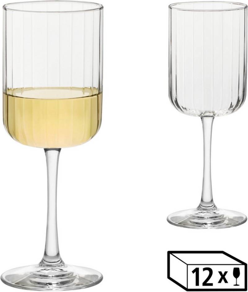 LIBBEY Weinglas Libbey Gläser-Set -LINEAR-, 12er Set, Glas, 399 ml, hochwertig verarbeitet, im modernen Design von LIBBEY