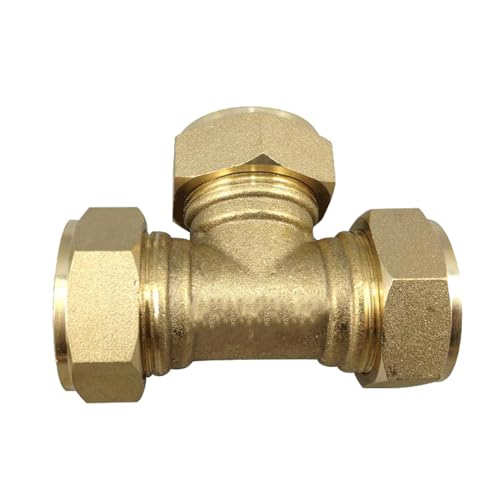 LIBCAM Passend for 6–42 mm Rohr-Außendurchmesser, gleiches Reduzier-T-Stück, Messing-Klemmringverschraubung, Klemmringverschraubung for Gas(42mm) von LIBCAM